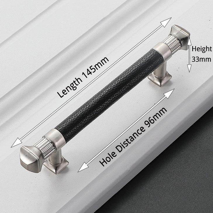 KAK Vintage Leather Cabinet Knobs and Handles Wardrobe Kitchen Cupboard Door Pulls European Zinc Alloy Furniture Handle Hardware