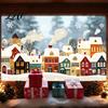 Winter Snow Village Stickers Christmas Static Window Clings Town Snowflake Decals Decorative Snowflakes for Windows Glass Home Holiday Decor