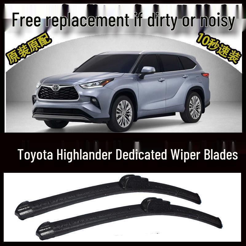 Frameless Wiper Blades for Toyota Highlander - Front Window, All Models
