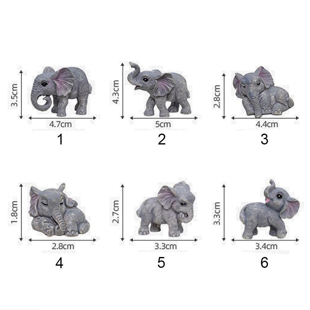 Toy Multicolor Mini Elephant Figurines Cartoon Resin Miniature Elephant Home Decorations DIY Accessories Desktop Knickknacks