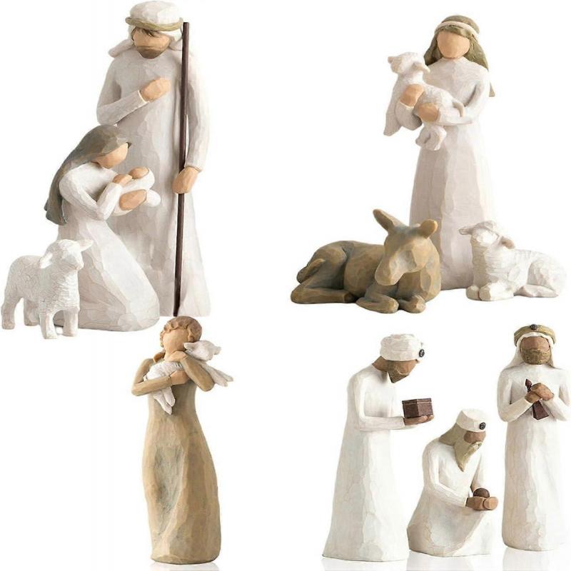 Nativity Set Born Scene Willow-Tree Figure, Figures Nativity Resin Nativity Scene, Nativity Scene with Figures, Resin Holy Family