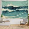 Blue Oil Painting Wave Tapestry Wall Hanging Art Bohemian Style Hippie Tapiz Aesthetic Room Bedroom Decor