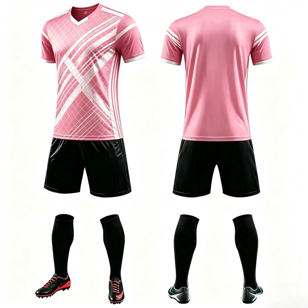 Trending Contrast Color Football Kit for Professional Match Outdoor Game High-End Spandex Adult Unisex Soccer Apparel Sets Short
