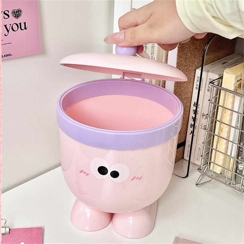 Big Eyes Cartoon Desktop Trash Can Home Desktop Mini Storage Bins