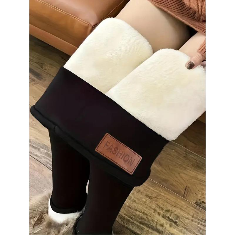 Fleece Thickened Lamb Wool Leggings Women's Autumn and Winter High-waisted Leggings Thermal Pants Yoga Pants