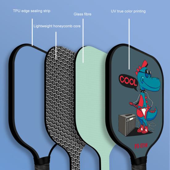 Copii Pickleball Paddle Cartoon Print Fibră de sticlă Ușoară Copii Pickleball Rachetă Pickleball Accesorii Cadou de aniversare