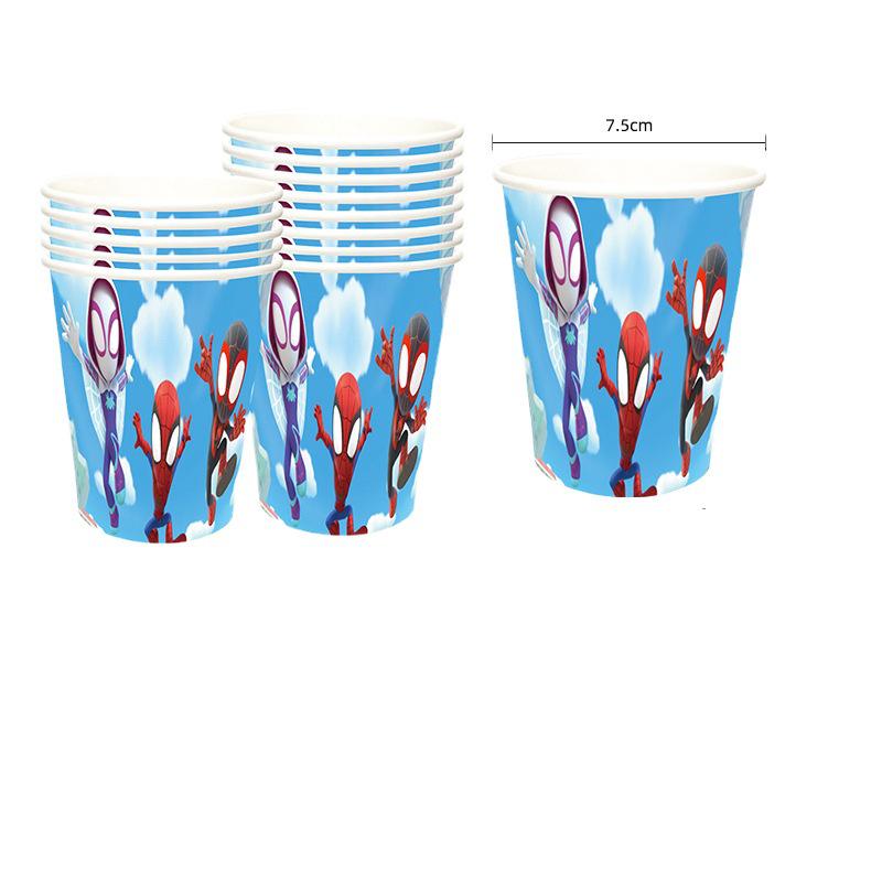 Hot-Selling Spider-Man & Friends Disposable Plate Set with Balloon Decorations for Parties