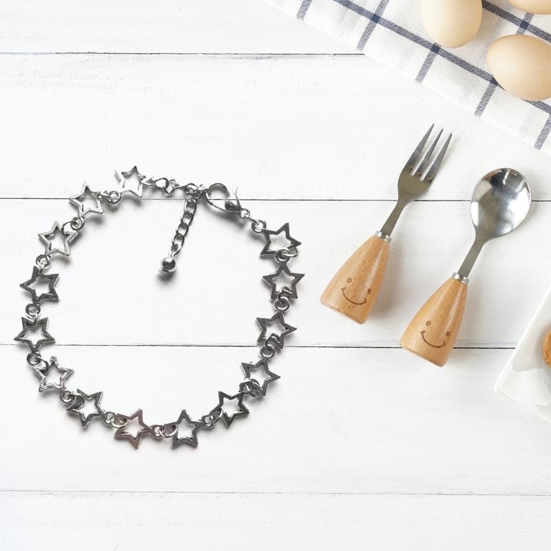 Vintage Shiny Star Pentagram Alloy Material Bracelet for Women Sweet Aesthetic Charm Bracelet Harajuku Fashion Jewelry