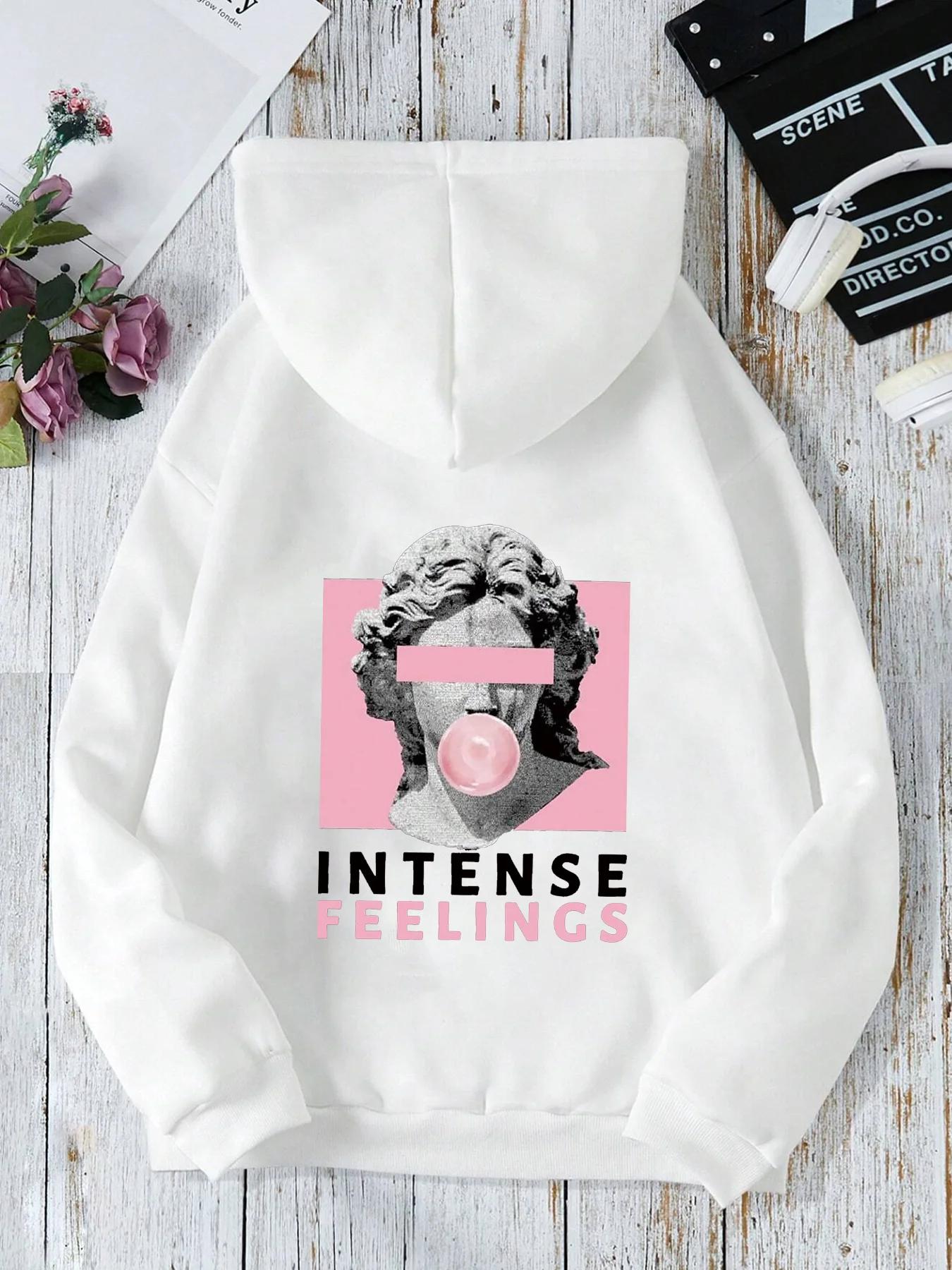 

Intense Feelings Drop Sculpture Creative Print Women Hoodies O-Neck Casual Pullover Hip Hop Hoody Pocket Sweatshirt Y2k Clothes 3XL