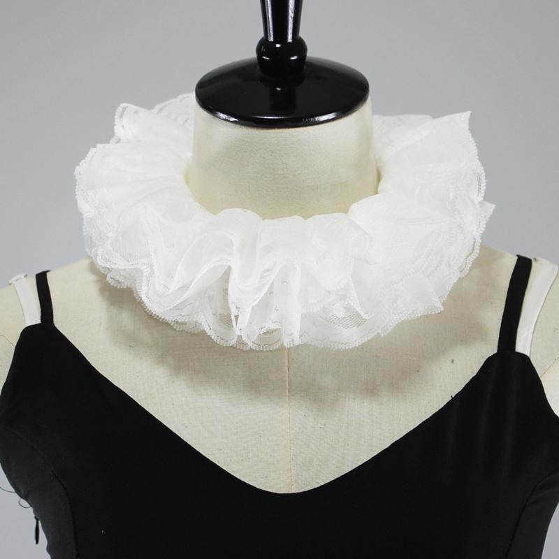 Sweater Decorative Collar for Women Neck Ruff Tulle Scarf Layered Floral Lace False Fake Collar