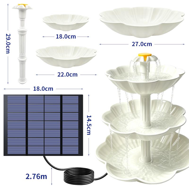 Solar-Powered Floating Garden Fountain and Light