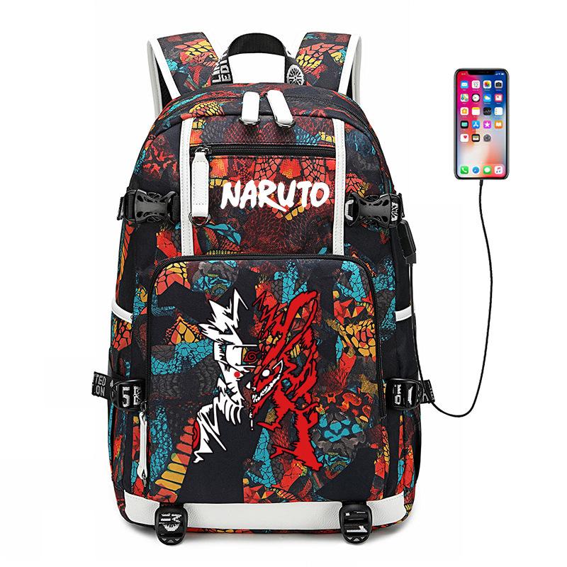 Schoolbag Male Whirlpool Naruto Akira Kaleidoscope Backpack Female High School Junior High School Student Luminous Backpack Big