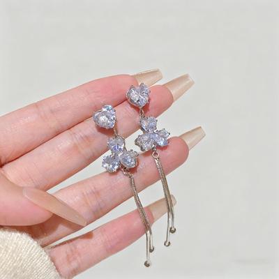 Elegant Zircon Tassel Earrings: High-End Sweet Fairy Style