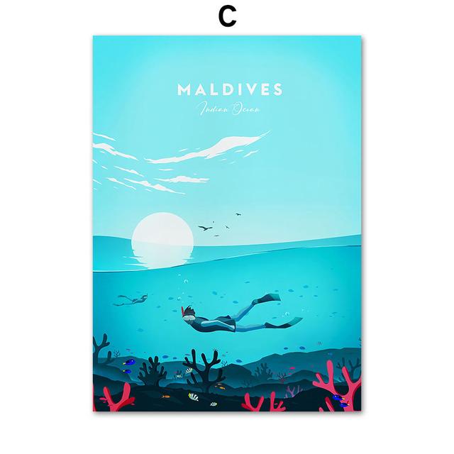 World Famous City Landscape Illustration Wall Art Canvas Painting Nordic Posters And Prints Wall Pictures For Living Room Decor