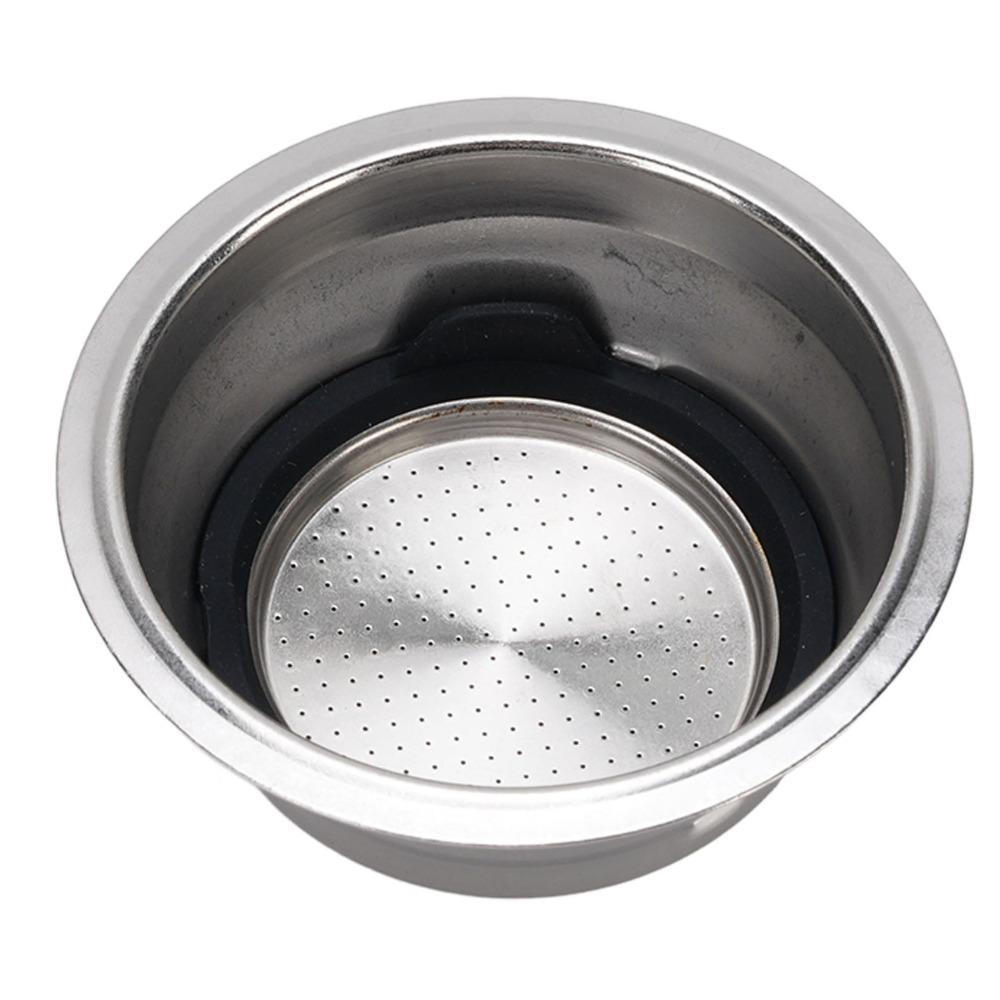 

Stainless Steel Portafilter Basket Double Cup Silver Portafilter Filter Basket 51MM With Silicone Washer