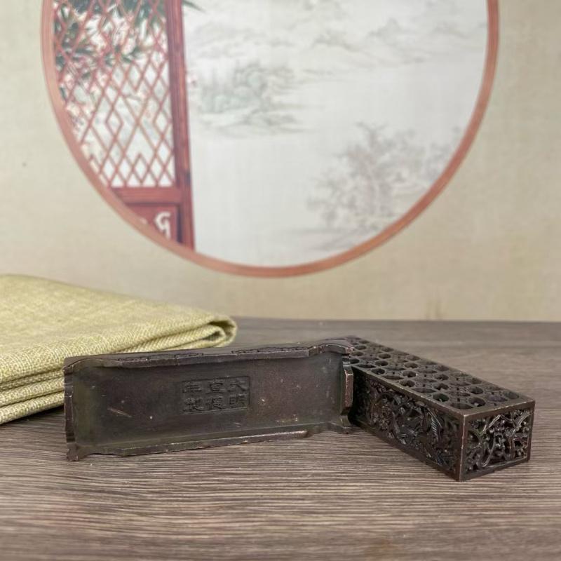 Antique Ebony Box Burner Desktop Decoration Tea Ceremony Home Incense Xiangyun Pattern A