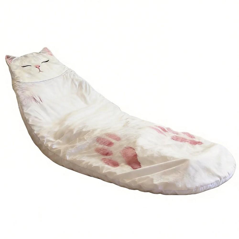 Měkký plyšový kočičí obálka spací pytel útulná teplá deka roztomilý kempingový spací pytel kempingové výlety