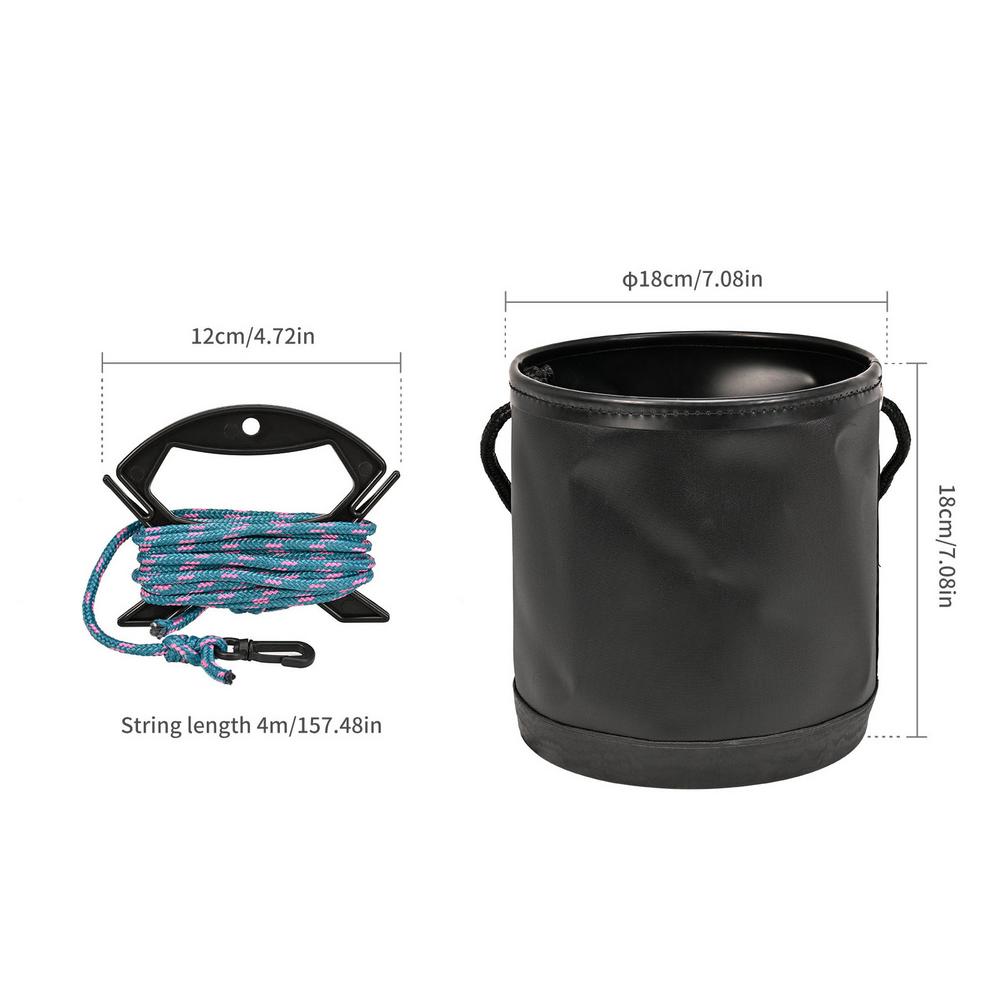 Portable Fishing Bucket 4.5L Folding Camp Wash Basin Multifunctional Water Containers Folding Camp Wash Basin Portable Beach чёрный