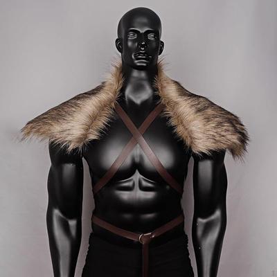Medieval Scarf for Men, Costume, Faux Fur, Cape Carnival, Fantasy Events, Party