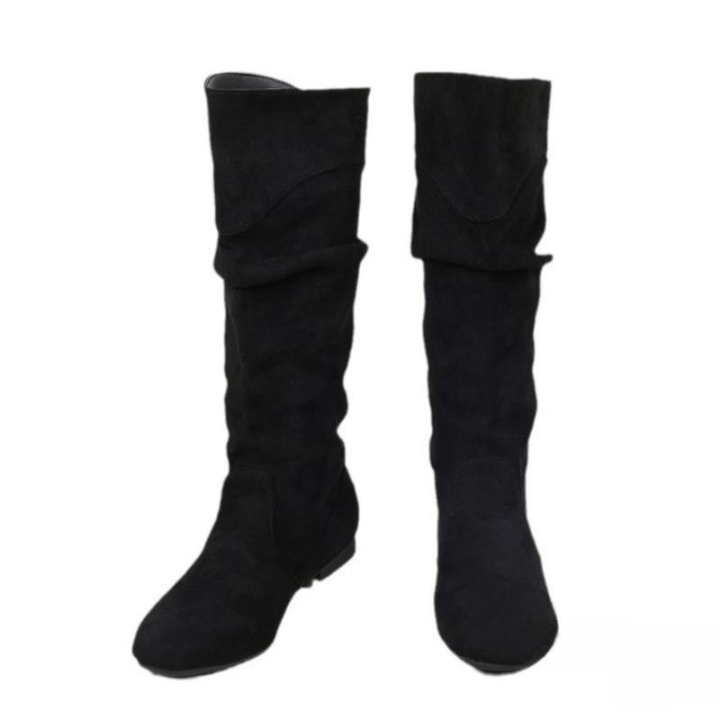 Plus-size Shoes, Lace-up Boots, Women's Shoes, High Boots, New Pleated Boots