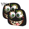 Easy Clean Seat Covers 2Pcs Spooky Car Headrest Covers, Cartoon Evil Face Auto Polyester Protectors, Elastic Protectors for Cars Trucks SUVs