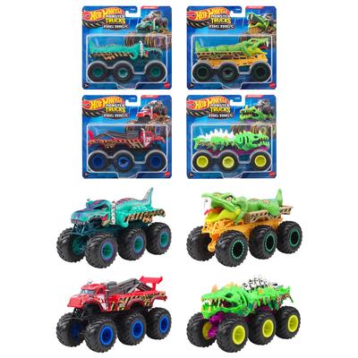 Hot Wheels Monster Truck Transporter Różne Pojazdy Zabawki Mini Samochód 4 Samochody Pudełko Sprzedawane Wiek 3 lata i więcej Multi 986G-HWN86