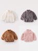 Unisex Kids' Velvet Jacket - Solid Color Long Sleeve for Spring & Autumn