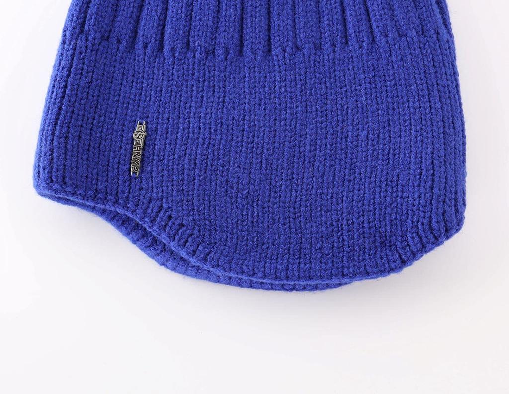 Conectaile Ohrenschützer Strickmütze für Kinder Winter Warme Mütze für Kinder Jungen Kleinkinder Beanie Strickmütze (Königsblau)