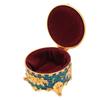 Vintage Jewelry Box Zinc Alloy Round Exquisite Hand Carved Gold Flower Pattern Versatile Storage Case for Ring Earring Necklace