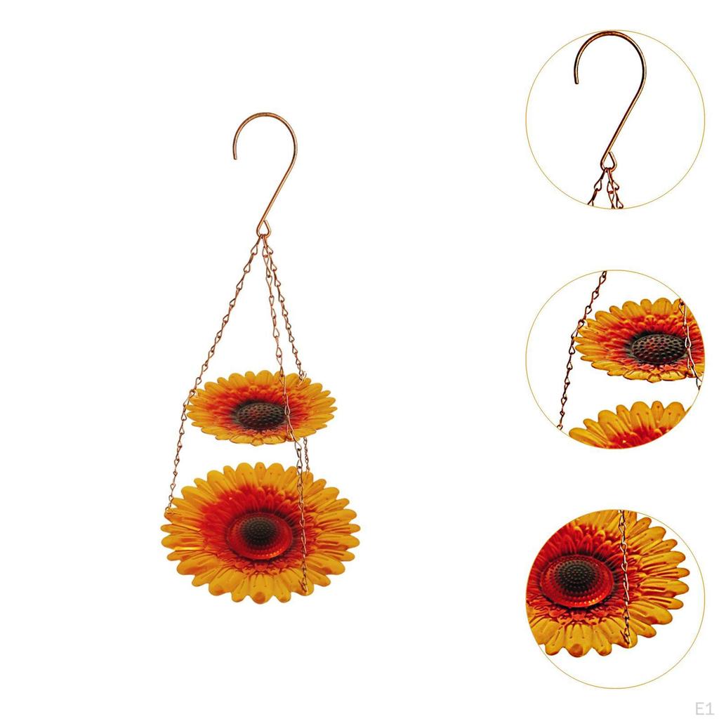 Hanging Bird Feeder Garden Decoration Sunflowers Shape Wear Resistant Food Bowl