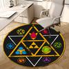 1pc Symbolic Geometry Round Carpet, Made of Polyester,Perfect for Decorating Office Chairs, Living Rooms Fplt095