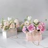 Paper Handy Gift Bag Flower Box Handy Gift Bag Basket Wedding Party Valentine's Day Gift Rose Flower Storage Packaging Birthday