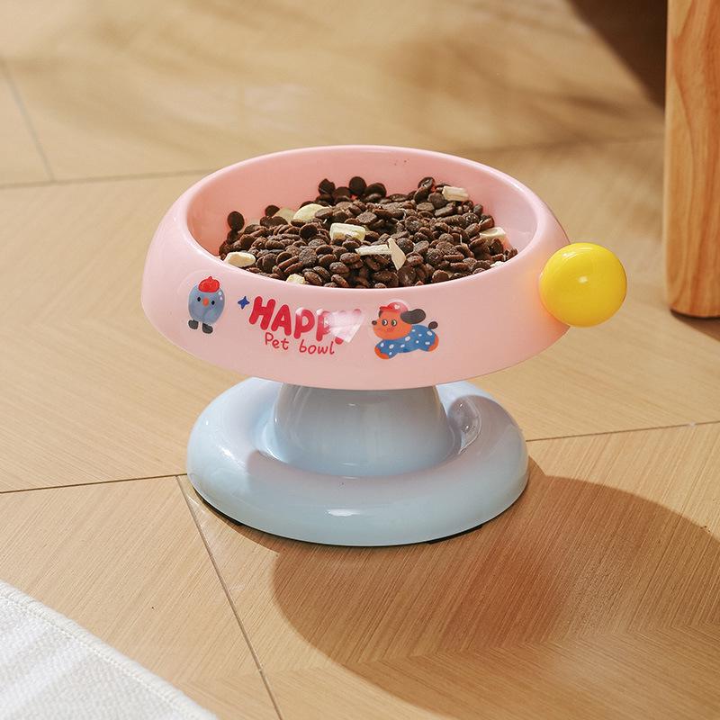 Douyin Pet Stainless Steel Cat Bowl, Dopamine Color, Non-Slip Dog Ice Cream Bowl, Neck Protection Feeding Utensils.