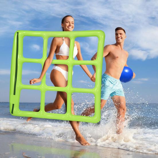 Inflatable Pool Tic-Tac-Toe Game Waterproof Floating Board with Balls Family Outdoor Water