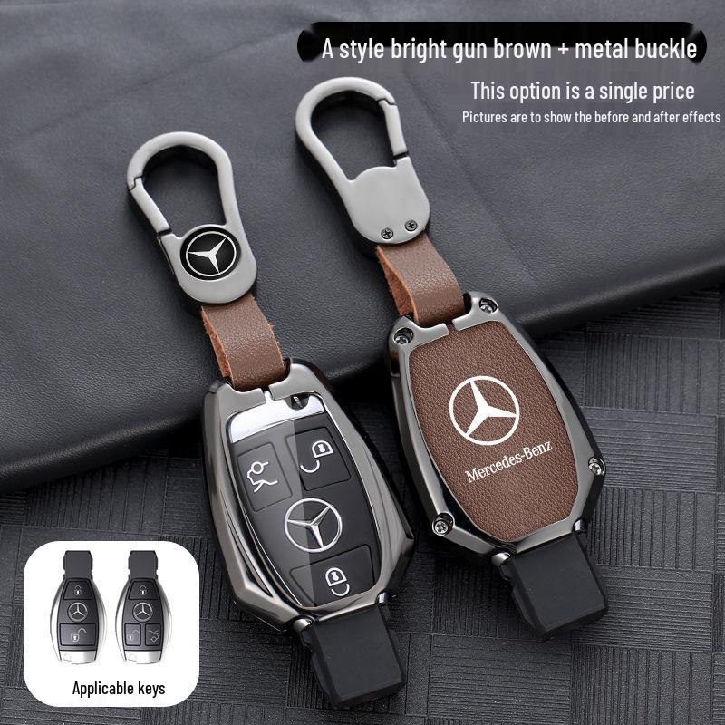 Mercedes-Benz E-Class Leather Key Cover for E300, E260L, C260, GLC300L, and GLE.
