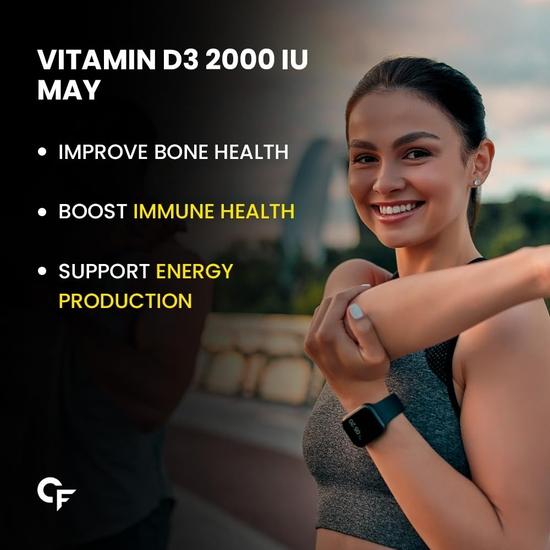 Carbamide Forte Vitamin D3 2000IU | Vitamin D Tablets for Bone & Immune Health | Cholecalciferol | Vitamin D3 Tablets for Women & Men - 90 Tablets