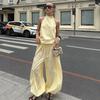 Ins Spring and Summer Casual Ladies Suit Sleeveless Top Loose Casual Wide Leg Bloomers