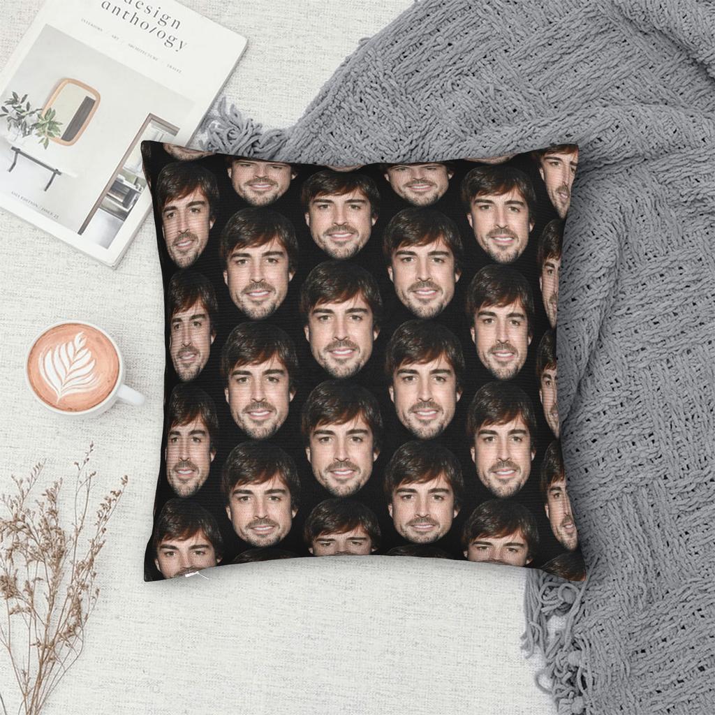 Federa cuscino federa cuscino copricuscino decorazioni per la casa Y2K quadrato multiformato con stampa testa pilota da corsa Fernando Alonso