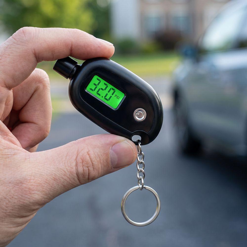 Keychain Style Digital Keychain Tire Pressure Gauge Mini Size Car Tire Pressure Meter Car Use