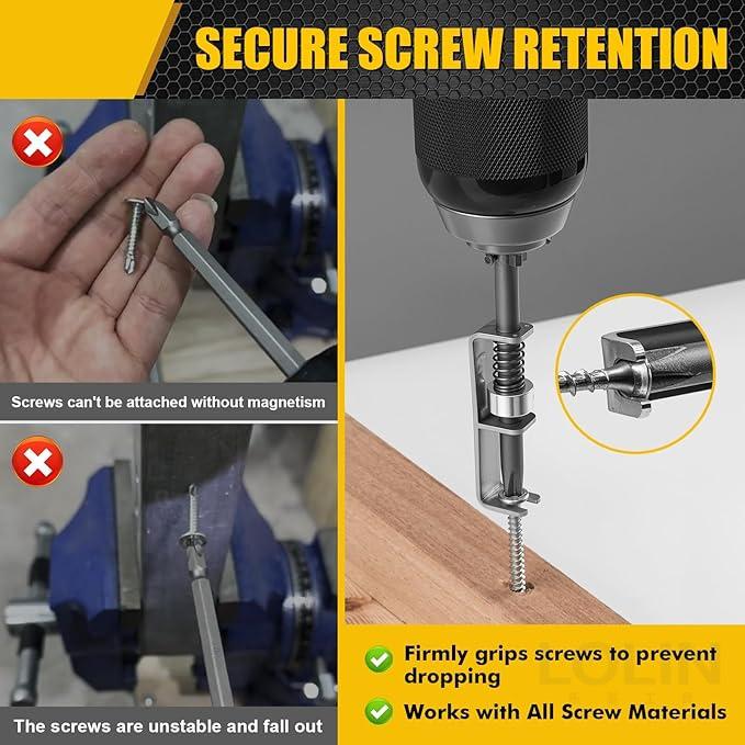 Anti-slip Spring Positioning Screwdriver with Fixed Bit for Hand or Electric Drill