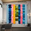 Set Of 2 Contemporary Curtains Fashion Oil Painting Design Semi Polyester Pongee Woven Decorat Curtain Sheer Made With Rod Pocket Machine Washable