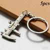 5-Pack Mini Vernier Calipers Keychains 0-40mm Metal Portable Measuring Tools for Car Turbo Keys