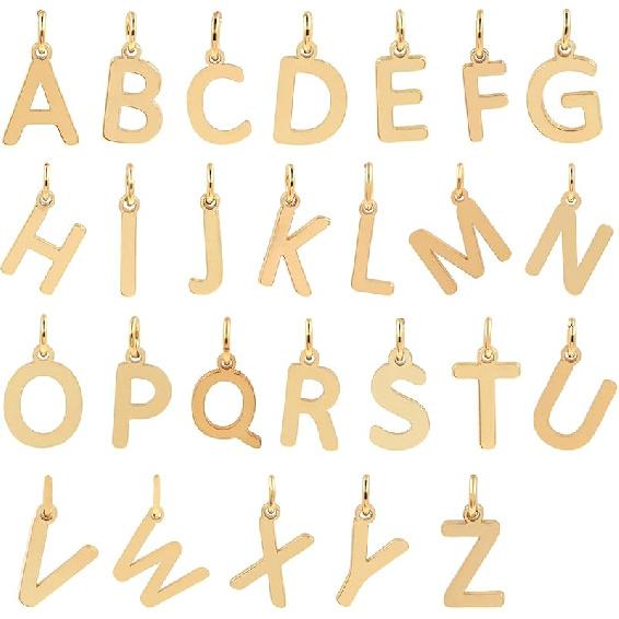 26pcs 18k Gold Filled Letter Charms,Initial Charms,Letter Pendants for DIY Bracelet Necklace Jewelry Making