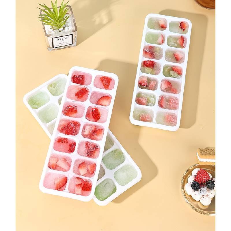 Practical Silicone Ice Tray With Lid Effortless Release Feature Ideal For Fast Freezing In Vibrant Color Options