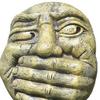 Funny Tree Face Outdoor No Hear No See No Speak Face Statue Garden Tree Hugger Yard Art Decorations for Home Wall Fences Door
