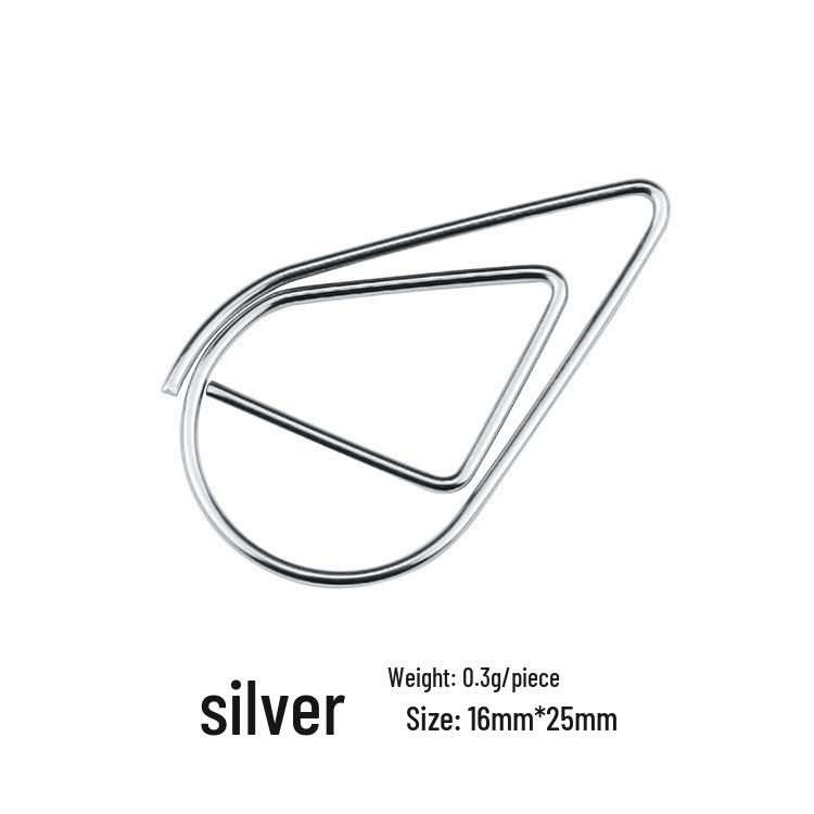 Water Drop Metal Bookmark & Binder Clip - 6 Colors