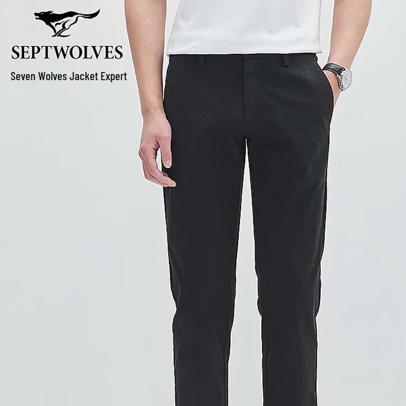 SEPTWOLVES Men's Brushed Casual Trousers