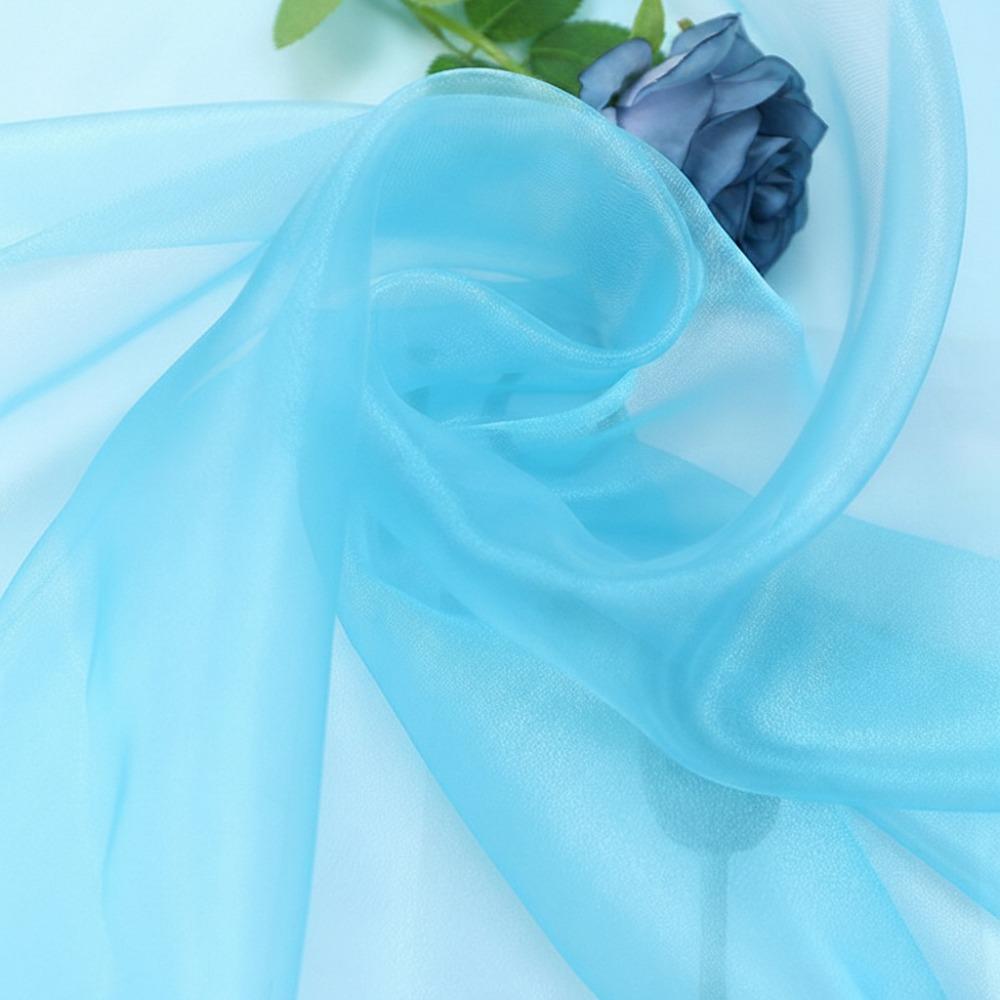 100X150cm Organza Mesh Fabric Colorful Lightweight Sheer Organza Fabric Glossy Smooth Tulle Gauze Fabric