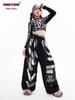 Girls' Jazzy Crop Long-Sleeve Top & Pants Set - Children's Street Dance Costume