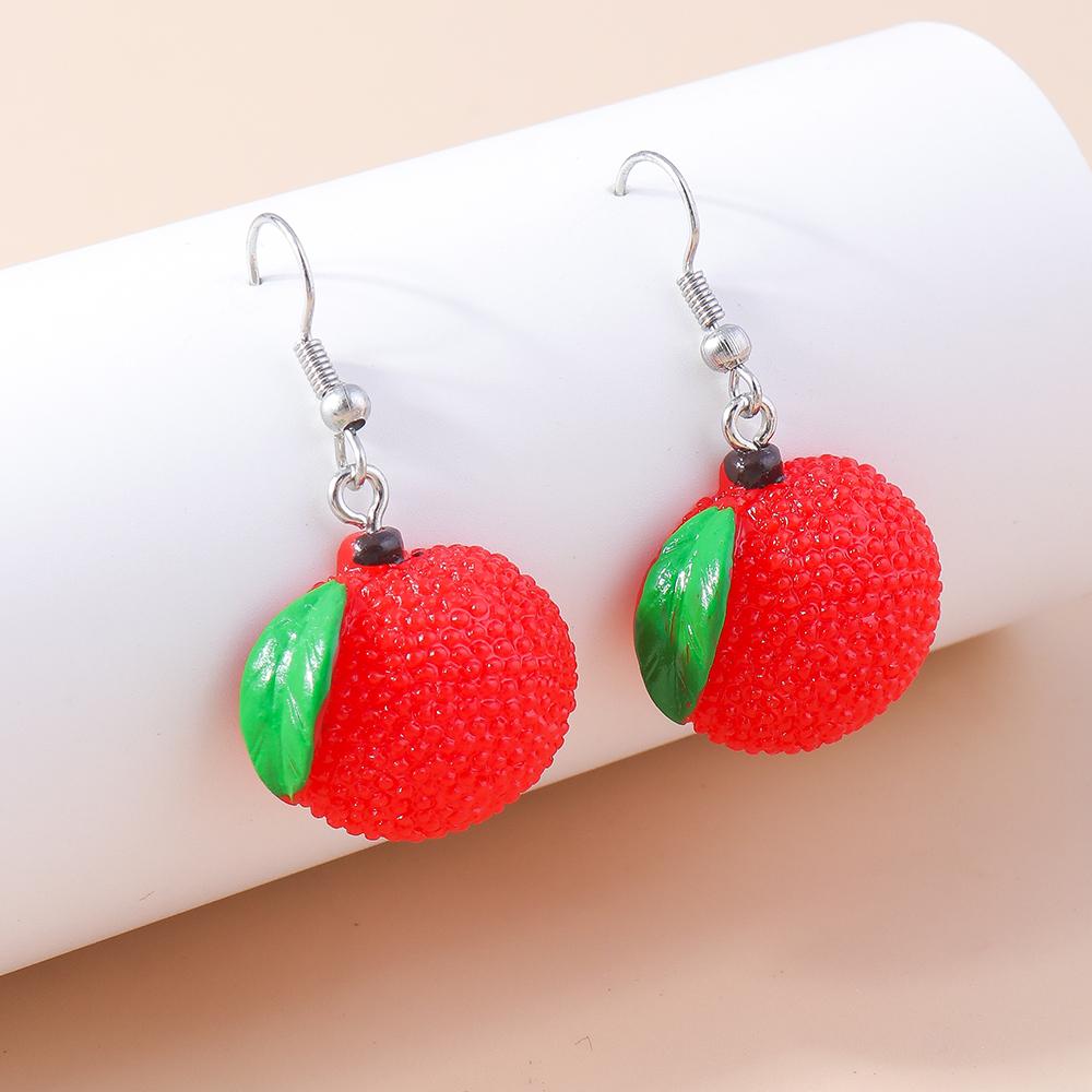 Fashion Resin Simulation Fruits Earrings for Women Pineapple Strawberry Apple Banana Cherry Drop Earrings Girls Jewelry Gifts